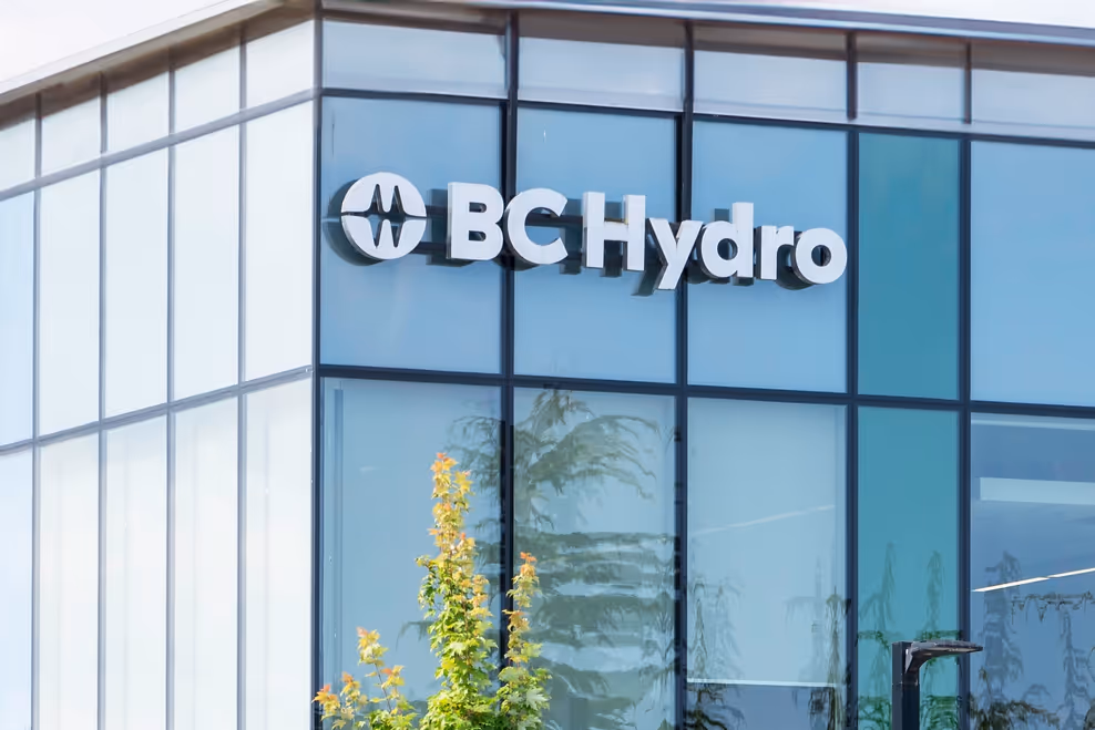 BC Hydro Power smart graphic with mountains, water, and a Canadian flag